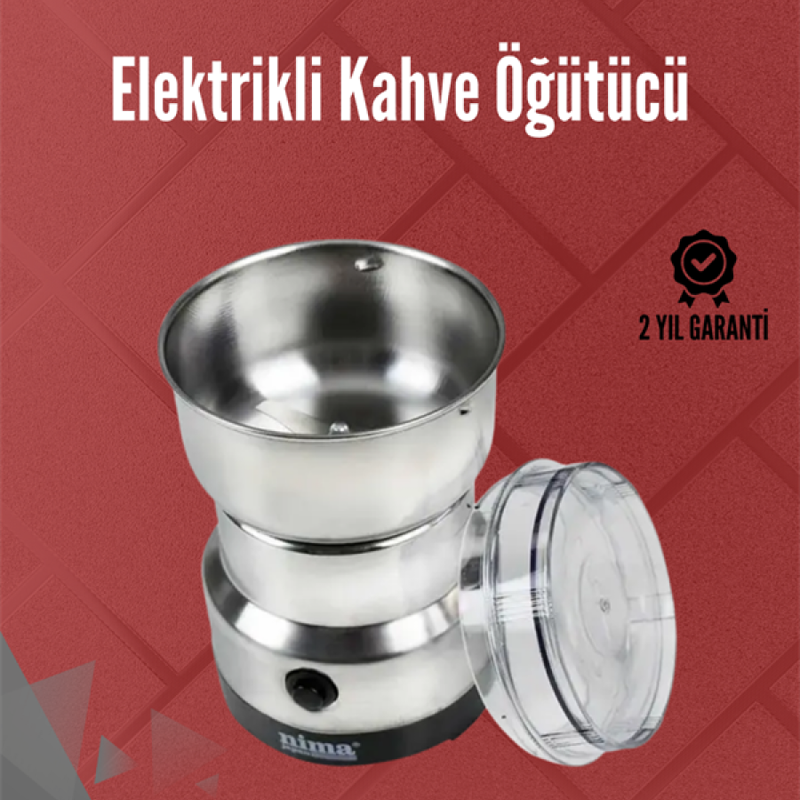 Stainless Steel Electric Coffee Grinder | Quiet, Fast, Multi-Purpose Grinder (200W)