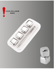 Stainless Metal Ice Cube Set with Fast Cooling Feature