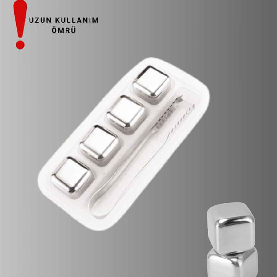 Stainless Metal Ice Cube Set with Fast Cooling Feature