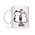 Be Mine Cute Cat Porcelain Mug Model 40 – Special Coffee Cup for Lovers with Cats in Love Design