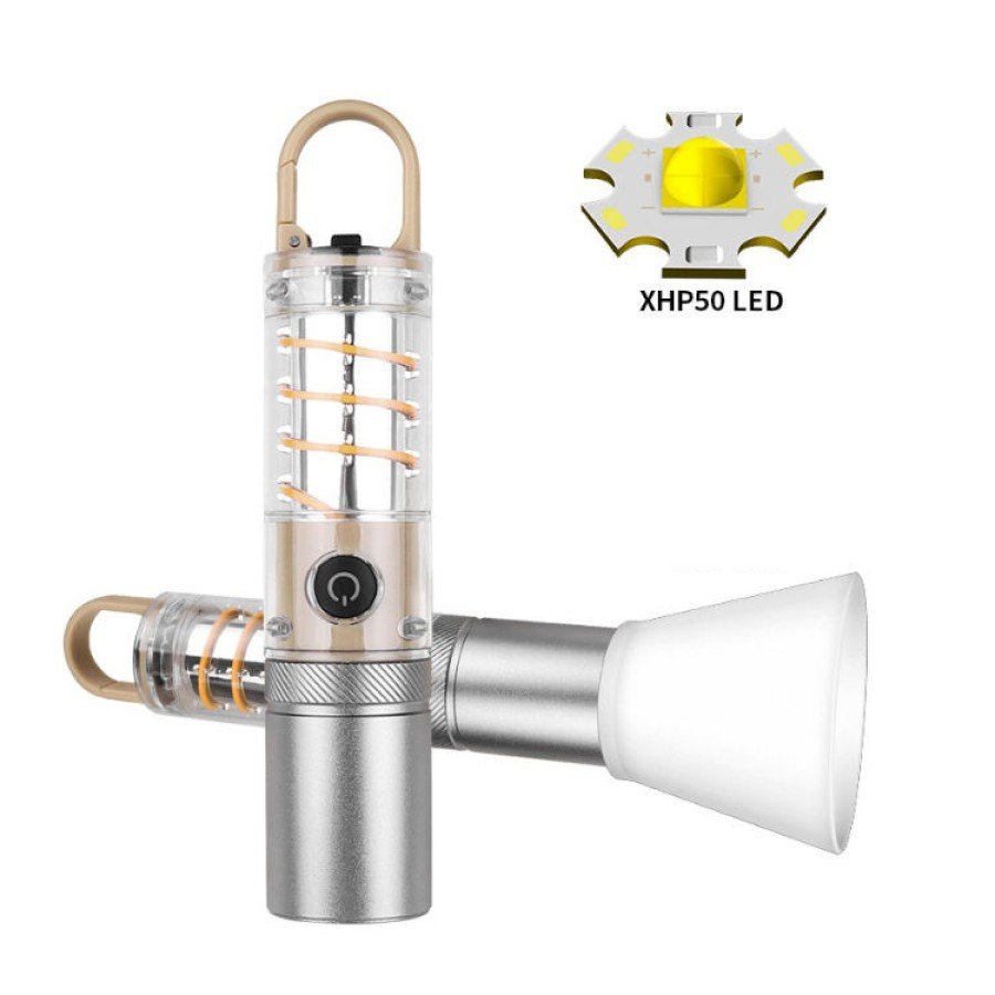 PeakStar Ps-8915 10W Zoom LED Rechargeable Camping Flashlight with Powerbank Feature