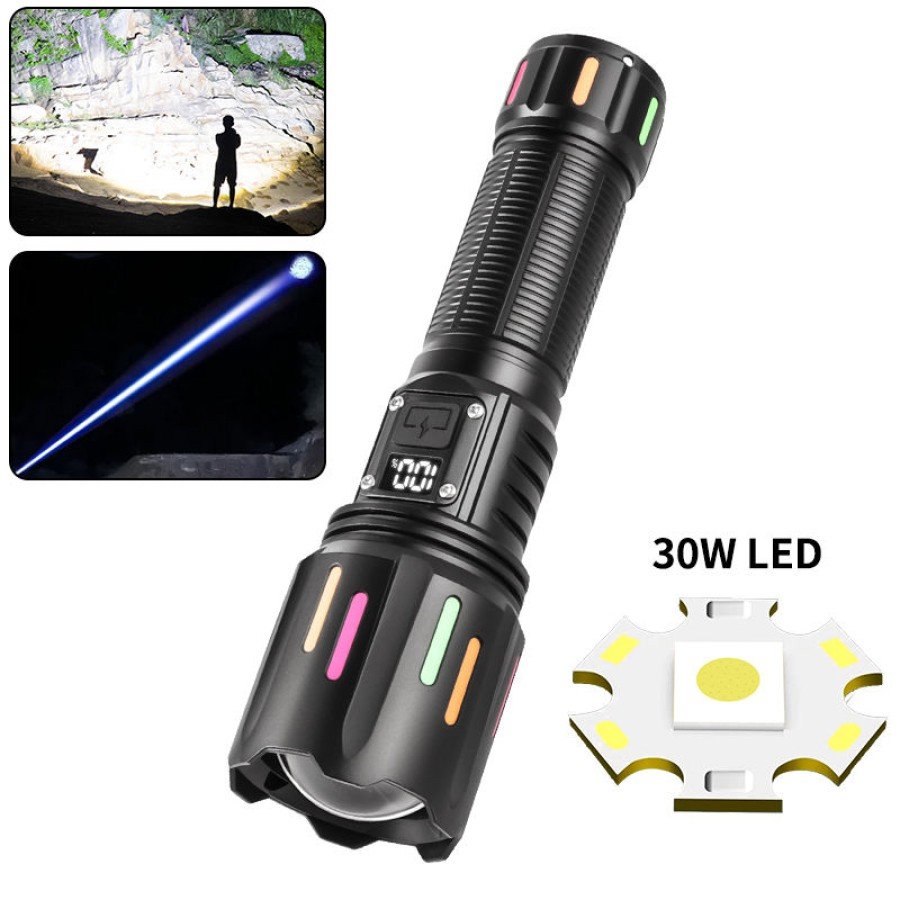 PeakStar Ps-9954 30w Zoom LED Rechargeable Professional Flashlight with Powerbank Feature PeakStar Ps-9954 30w Zoom LED Rechargeable Professional Flashlight with Powerbank Feature