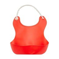 Pelikan Silicone Baby Bib / Baby Food Bib with Silicone Bowl - Red Pelikan Silicone Baby Bib / Baby Food Bib with Silicone Bowl - Red