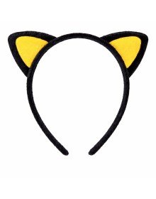 Plush Cat Ear Crown Yellow Black – Children's Party & Costume Crown