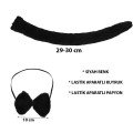 Plush Black Color Tail and Bow Tie Compatible with Adults and Children