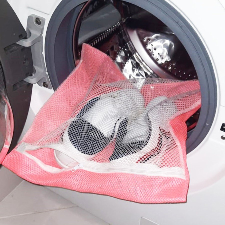 Pink Zippered - Delicate Laundry Slippers Shoes Washing Net Large Size