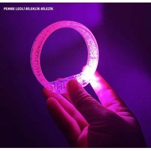 Pink LED Light Printable Battery Operated Bracelet Bracelet 1.5 cm Width