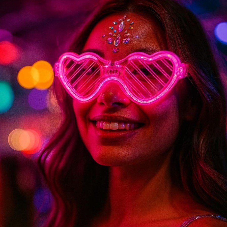 Pink LED Lighted Heart Glasses – 3 Mode Party & Glow Glasses Pink LED Lighted Heart Glasses – 3 Mode Party & Glow Glasses