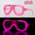 Pink LED Lighted Party Glasses - Neon Glow Stripe Glasses with 3 Modes