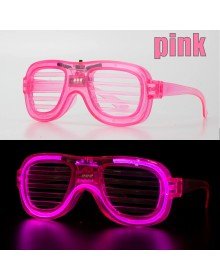 Pink LED Light Party Glasses - Neon Glow Stripe Glasses with 3 Modes