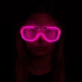 Pink LED Lighted Party Glasses - Neon Glow Stripe Glasses with 3 Modes