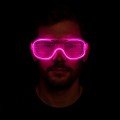 Pink LED Lighted Party Glasses - Neon Glow Stripe Glasses with 3 Modes