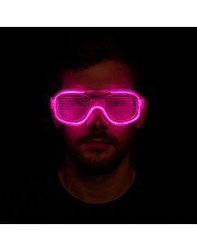 Pink LED Light Party Glasses - Neon Glow Stripe Glasses with 3 Modes