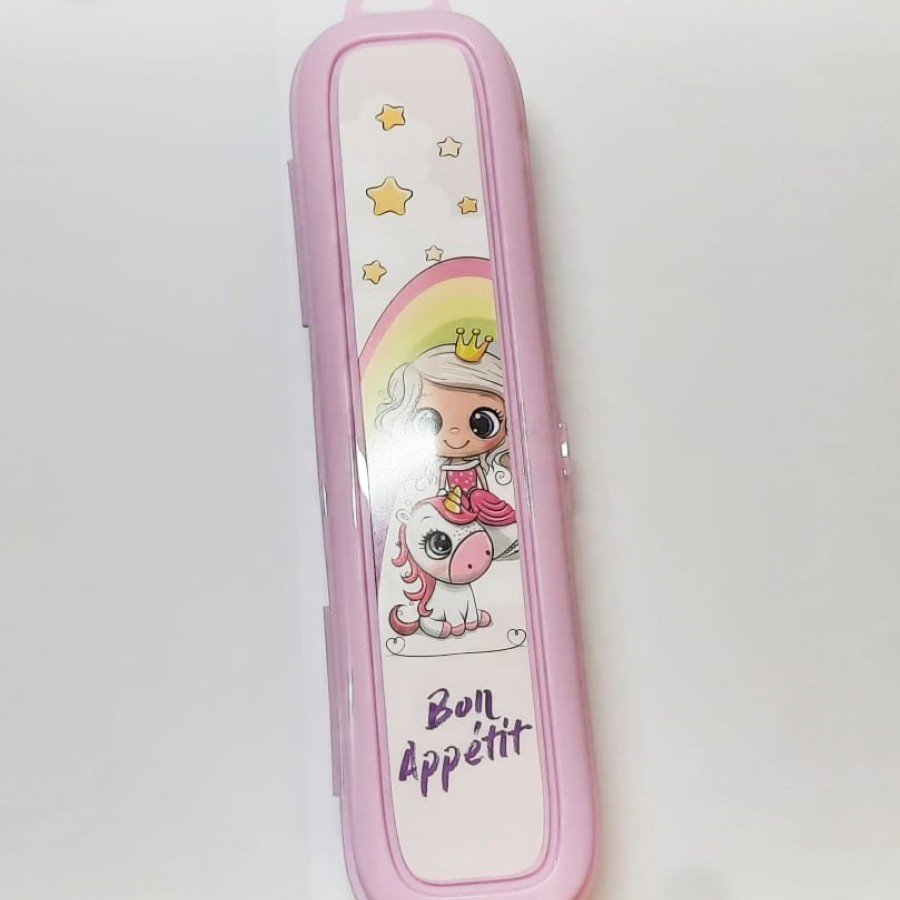 Pink Multi Color Pen Holder Box with Lid - Bag Storage - Toothbrush - Makeup Brush Box