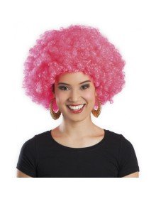 Pink Color Curly Afro Bonus Wig