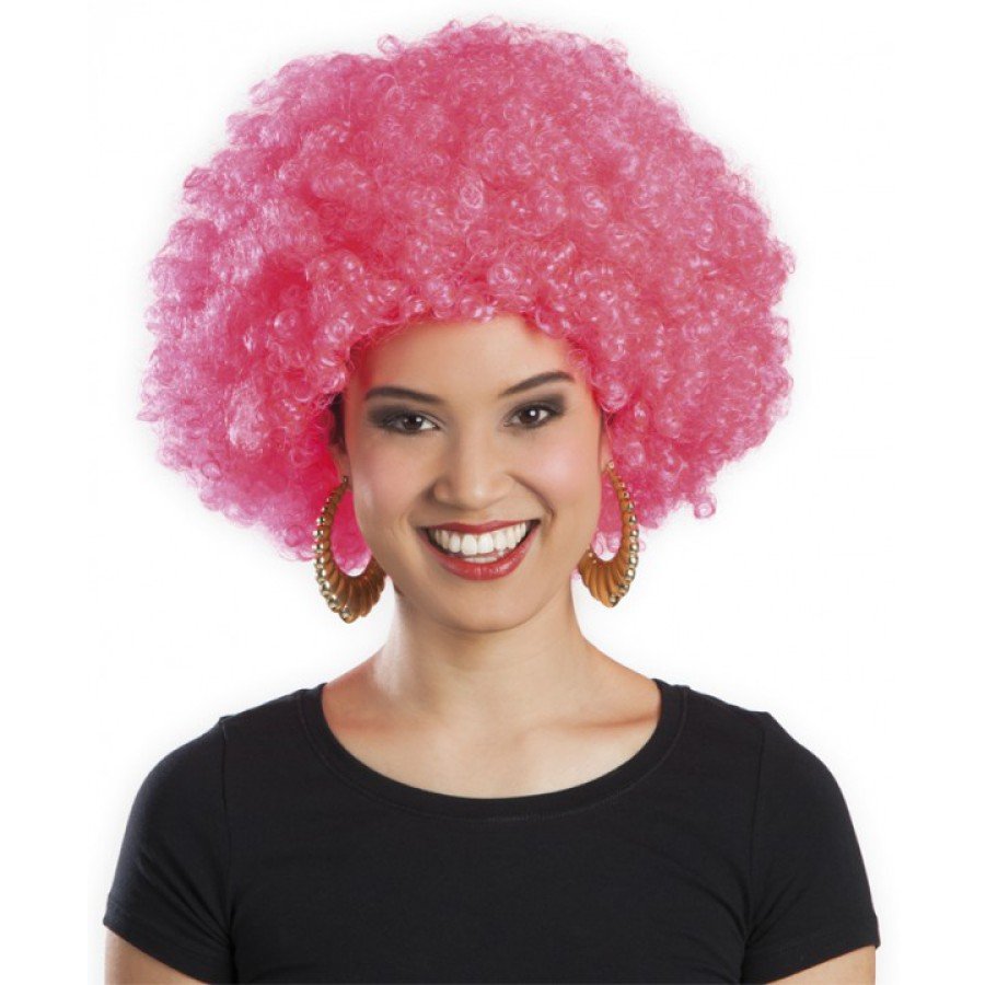 Pink Color Curly Afro Bonus Wig Pink Color Curly Afro Bonus Wig