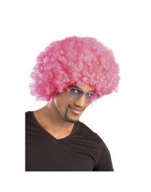 Pink Color Curly Afro Bonus Wig