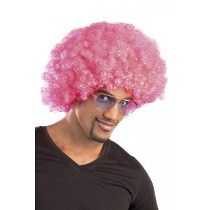 Pink Color Curly Afro Bonus Wig