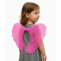 Pink Color Tulle Fairy Wing with Pink Feathers in the Middle 40x50 cm