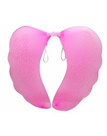 Pink Color Tulle Fairy Wing with Pink Feathers in the Middle 40x50 cm