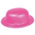 Pink Color Glitter Bowler Round Party Hat 24x26 cm