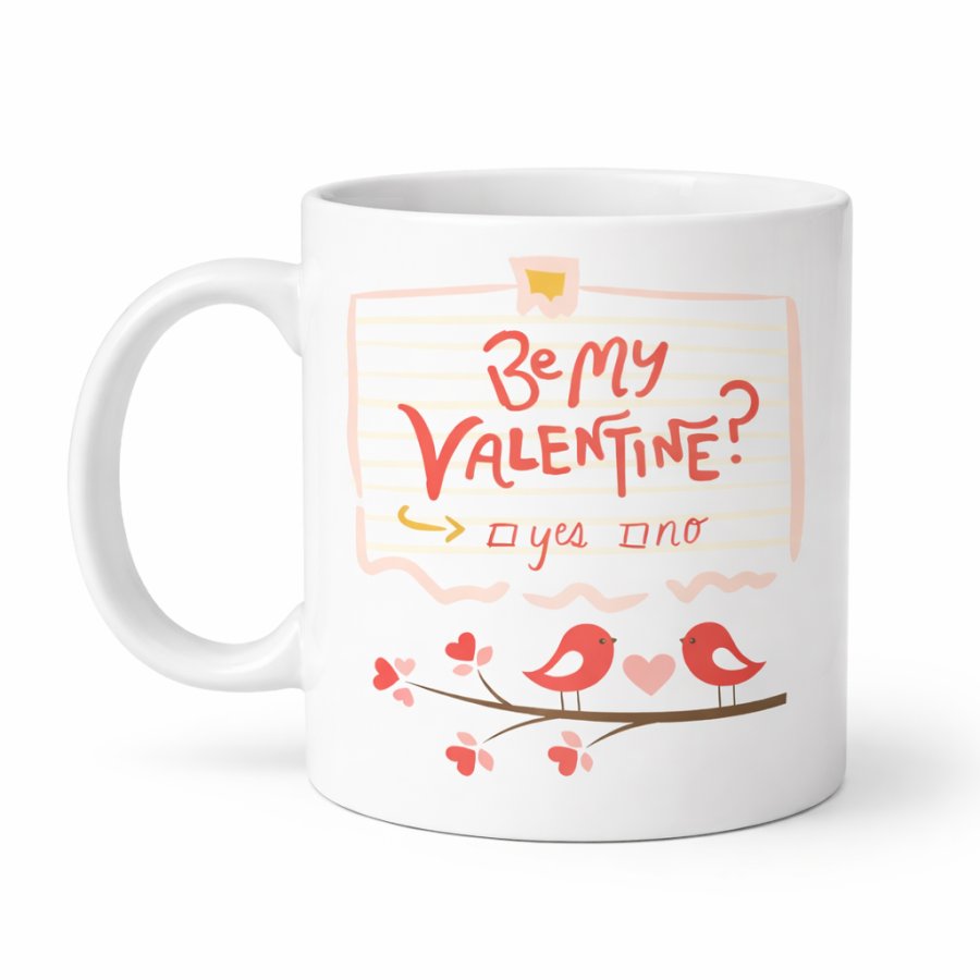 Be My Valentine Porcelain Mug Model 7 - Valentine s Day Gift-Love Themed Cute Mug