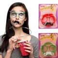 Party Glasses with Straw - Children and Adult Mustache Straw Glasses Red Color 18x14 cm