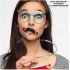 Party Glasses with Straw - Children and Adult Mustache Straw Glasses Blue Color 18x14 cm