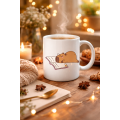 Porcelain Mug with Book Reading Capybara Design MODEL 99 – Cute Design for Enjoying Warm Coffee