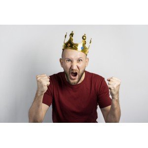 Plastic King Crown Gold Color Adult Size 55 cm Plastic King Crown Gold Color Adult Size 55 cm