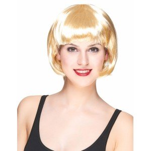 Platinum Gold Gold Color Blunt Party Wig Short Fake Wig