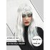Platinum Gray Silver Color Long Party Wig Long Fake Wig