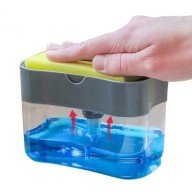 Liquid Soap Dispenser with Pump Mechanism and Sponge Chamber