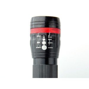 2 Km Range Aluminum Flashlight with Power LED and Zoom