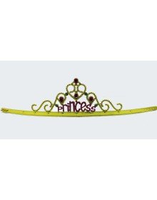 Princess Written Gold Color Adjustable Party Crown 60 cm