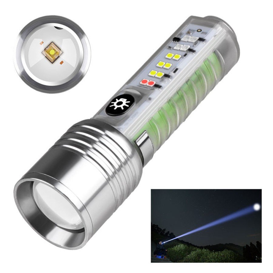 Professional TG LED Powerful 8 Modes Type-C 1000 Lumen Police Flashlight Rechargeable Flashlight