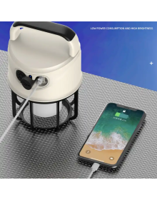 PS-22025 DOUBLE LIGHT TYPE-C PORTABLE RECHARGEABLE CAMPING LAMP WITH POWERBANK FEATURE