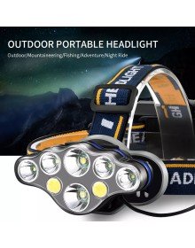 PS-888 Powerful USB Rechargeable Professional 8 Modes 6000 Lumens 8 LED Waterproof Head Lamp