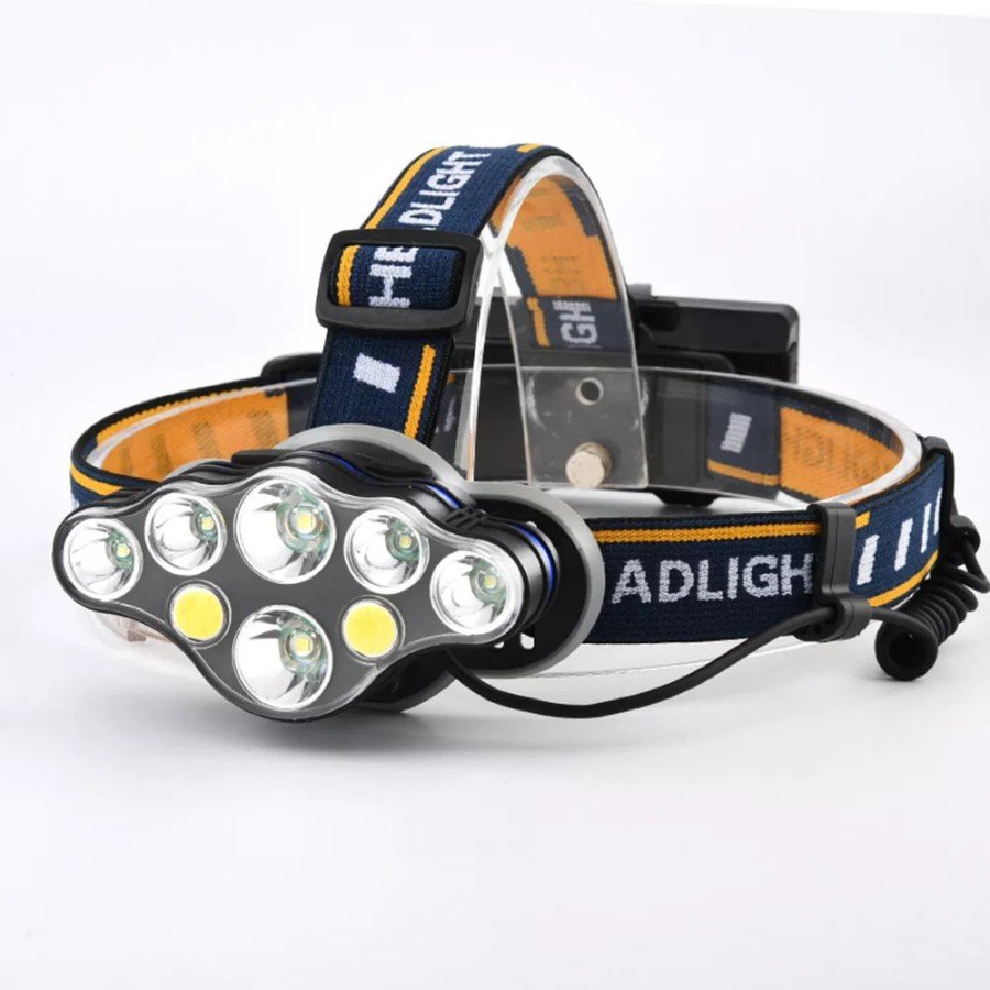 PS-888 Powerful USB Rechargeable Professional 8 Modes 6000 Lumens 8 LED Waterproof Head Lamp