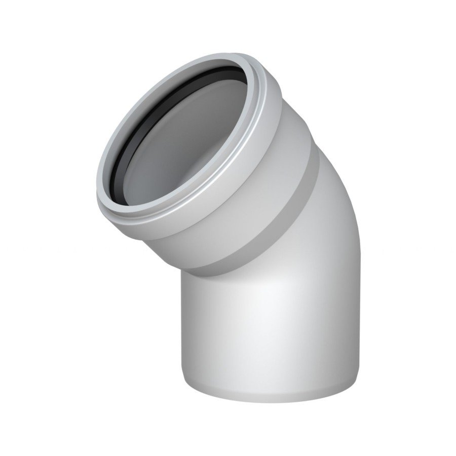 PVC Waste Water Pipe 45 degrees 125 mm 10 Pieces PVC Waste Water Pipe 45 degrees 125 mm 10 Pieces