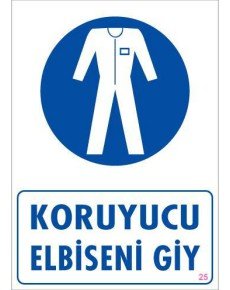 Wear Protective Clothing Warning Sign 25x35 CODE:25