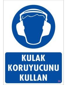 Use Ear Protection Warning Sign 25x35 CODE:35 Use Ear Protection Warning Sign 25x35 CODE:35