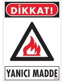 Caution Flammable Material Warning Sign 25x35 CODE:856