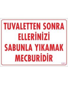 Wash Your Hands Warning Sign 25x35 CODE: 1201
