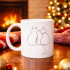 Minimal Drawing Two Cat Patterned Porcelain Mug MODEL 77 – Love Themed Stylish Design, Coffee & Tea Cup
