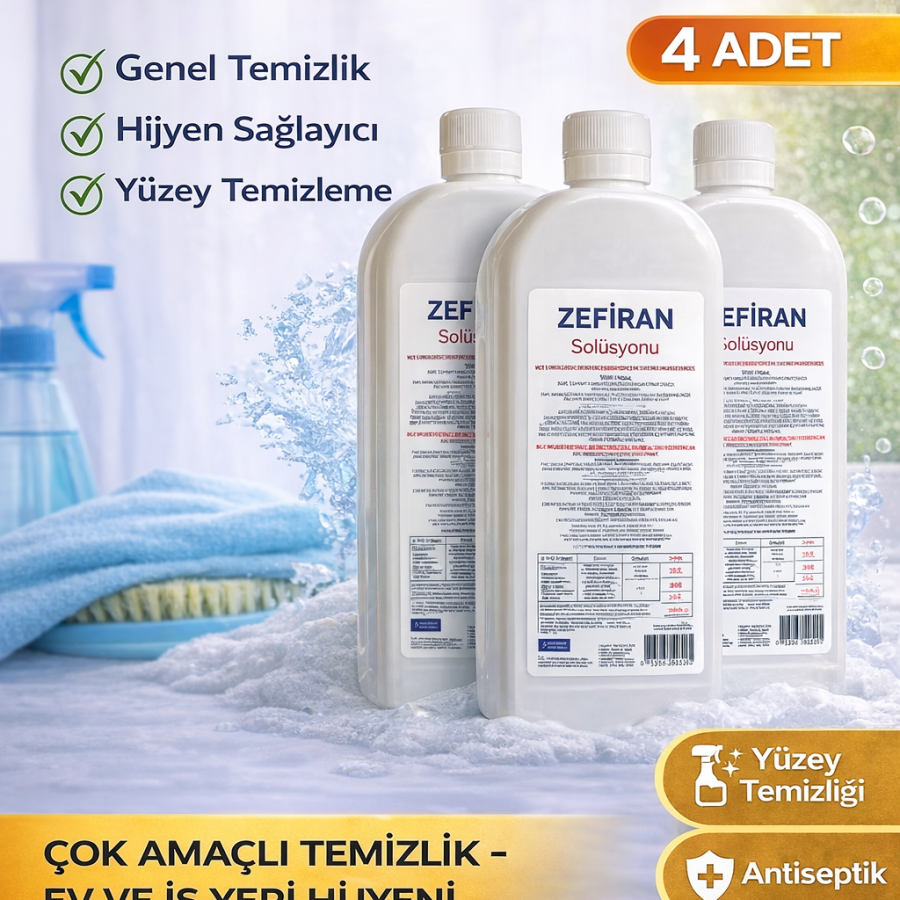 Zefiran Solution 1 Liter 4 Pieces Set Antiseptic Hygiene and Multi-Purpose Cleaning Solution Zefiran Solution 1 Liter 4 Pieces Set Antiseptic Hygiene and Multi-Purpose Cleaning Solution