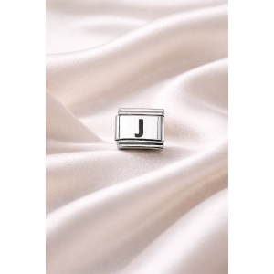 Nomination Compatible Letter J Charm | Steel Bracelet Accessory | Personalized Letter Module | Minimal & Stylish Design