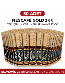 Coffee Gold 2 Gr 50 Pieces Single Use Stick Instant Granule Coffee Bulk Package