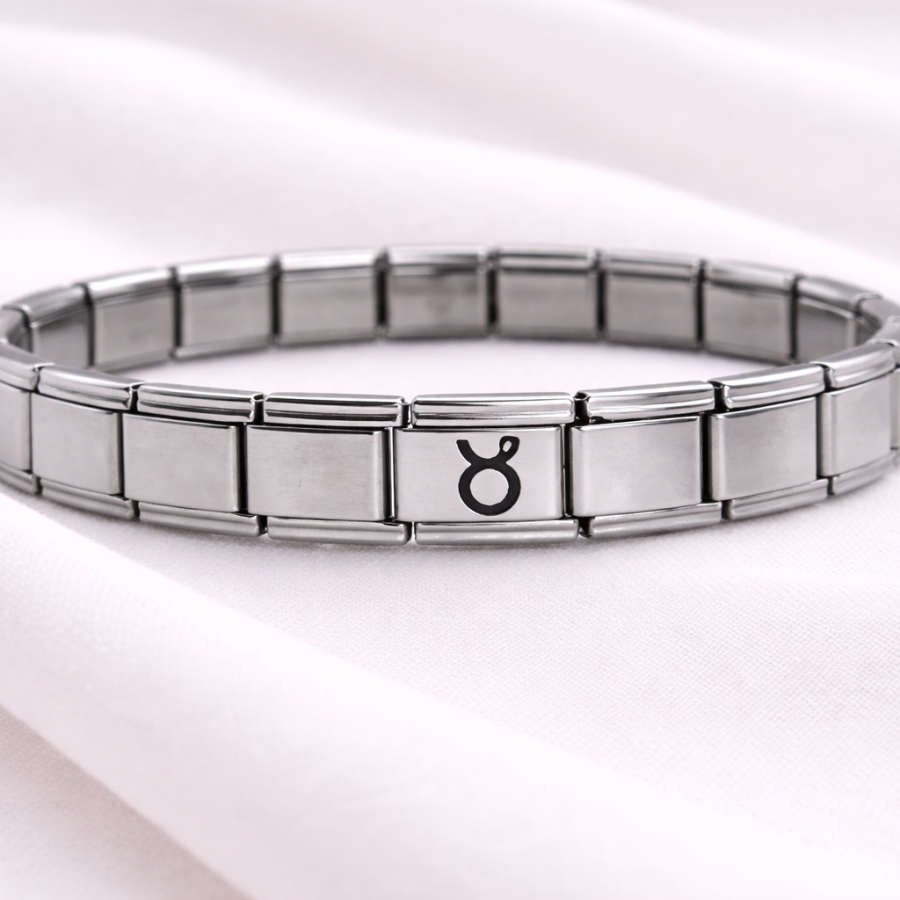 Taurus Steel Nomination Bracelet | ? Stainless Steel Bracelet for Women and Men with Horoscope Symbol