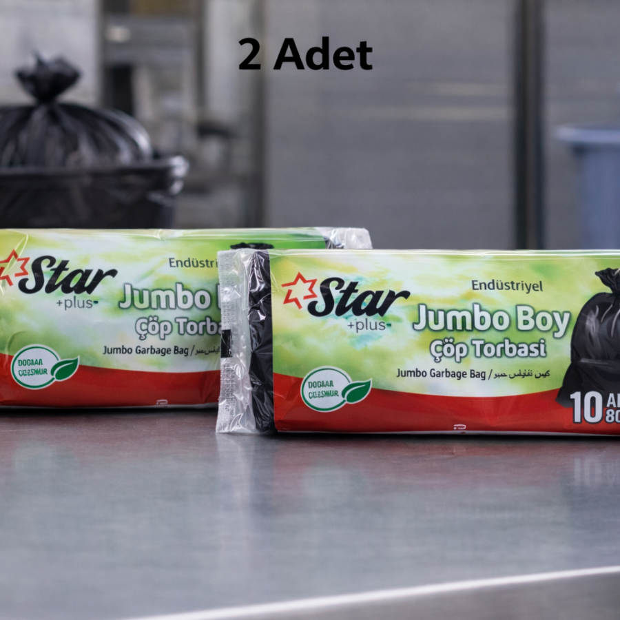 Star Plus Industrial Jumbo Size Garbage Bag 80x110 cm 10 Pieces Durable Industrial Type Garbage Bags 2 Pieces